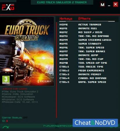 Euro Truck Simulator 2  Trainer +15 v1.44.x.x {FutureX}