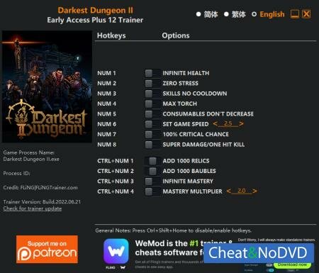 Darkest Dungeon 2  Trainer +12 Early Access 22.06.2022 {FLiNG}