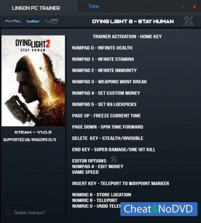 Dying Light 2 Stay Human  Trainer +14 v1.0.3 {LinGon}