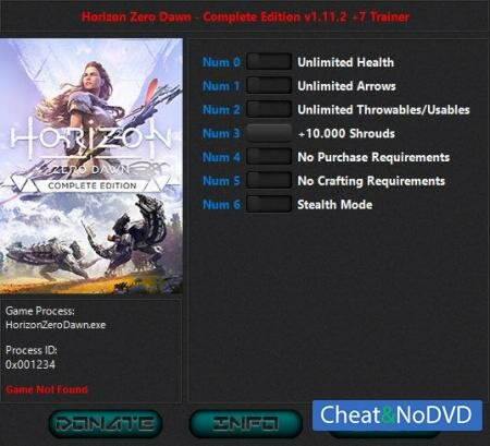 Horizon Zero Dawn: Complete Edition трейнер Trainer +7 v1.12 {HoG}