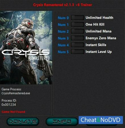 Crysis Remastered  Trainer +6 v2.1.3 {HoG}