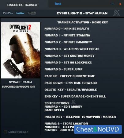 Dying Light 2 Stay Human  Trainer +16 v1.0.4 {LinGon}