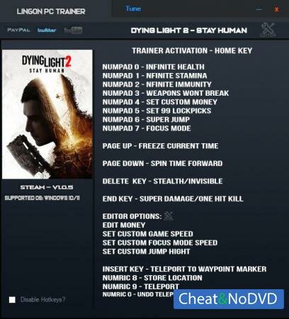 Dying Light 2 Stay Human  Trainer +16 v1.0.5 {LinGon}