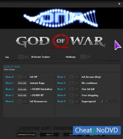 God of War трейнер Trainer +10 v1.0.475.7534 {HoG}