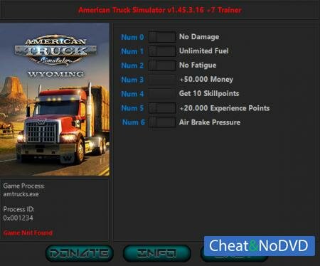 American Truck Simulator  Trainer +7 v1.45.3.16 {HoG}