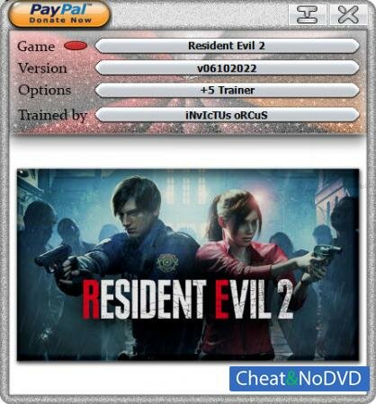 Resident Evil 2 Remake  Trainer +5 v20220610 {HoG}