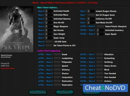 The Elder Scrolls 5: Skyrim Special Edition  Trainer +35 v1.6.640.8 {HoG}