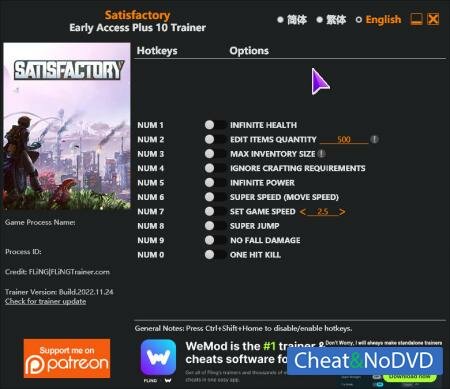 Satisfactory  Trainer +10 Early Access 2022.11.24 {FLiNG}
